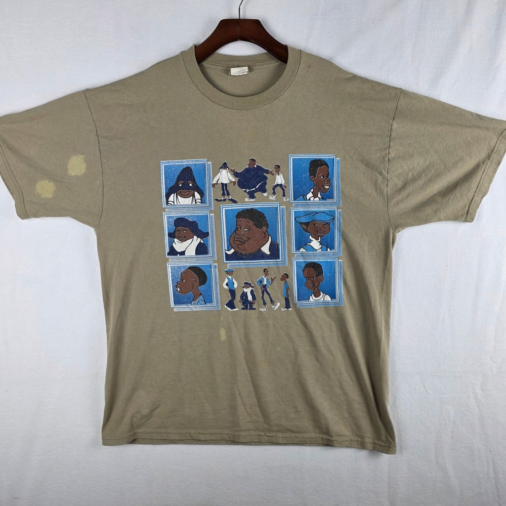 Jerzees Mens XL Tan Cartoon Character Graphic T-Shirt Vintage Style